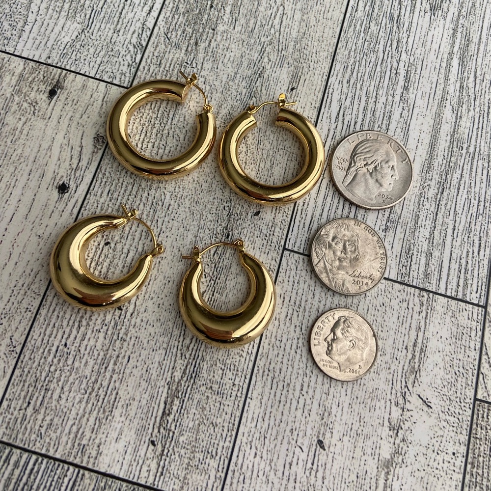 Gold Hoops - Picture 1 of 4